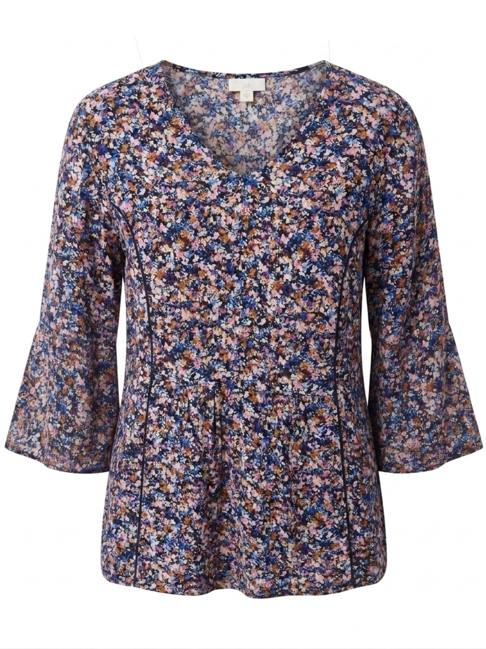 J.Jill Medium Floral Print V-Neck Blouse 3/4 Sleeve